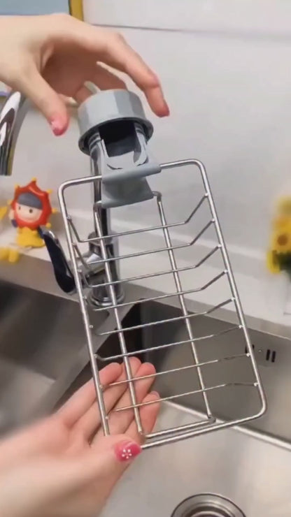 faucet-mounted sink sponge holder / kitchen sink organizer