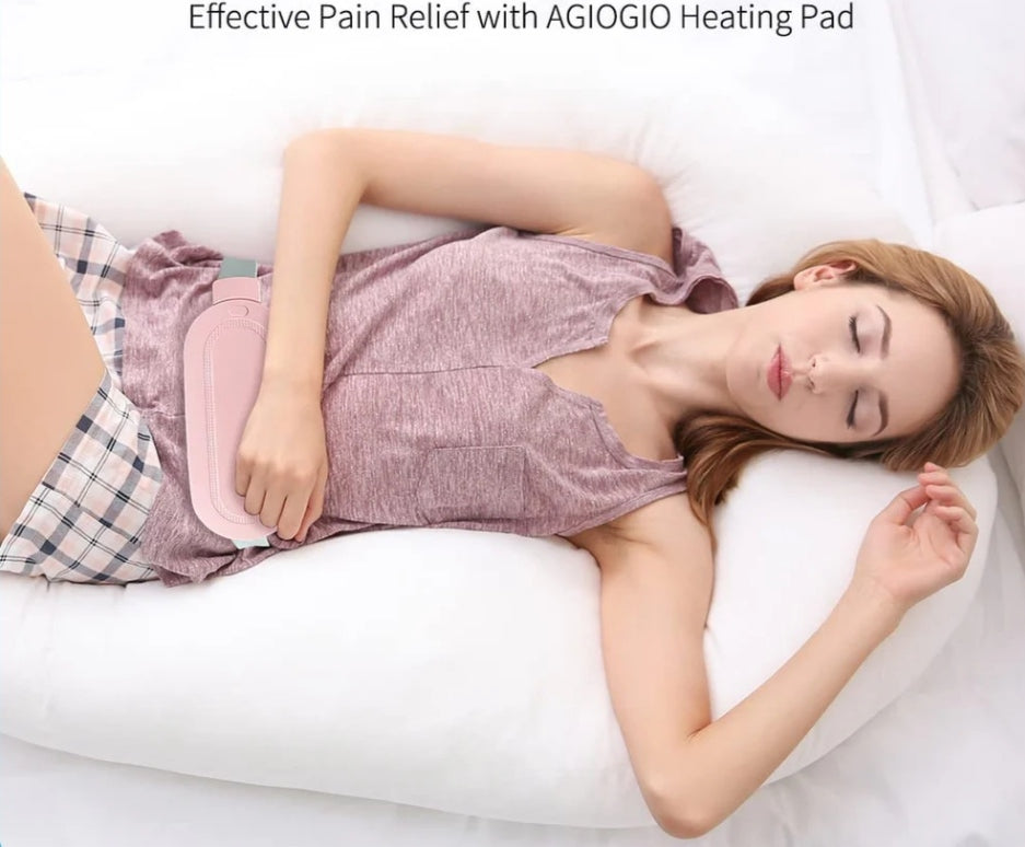 Portable Heating Pad for Period Cramp Relief, 4 Vibration Modes, 3 Heat Settings with LED Display