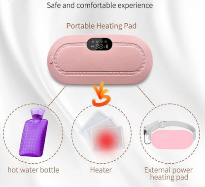 Portable Heating Pad for Period Cramp Relief, 4 Vibration Modes, 3 Heat Settings with LED Display