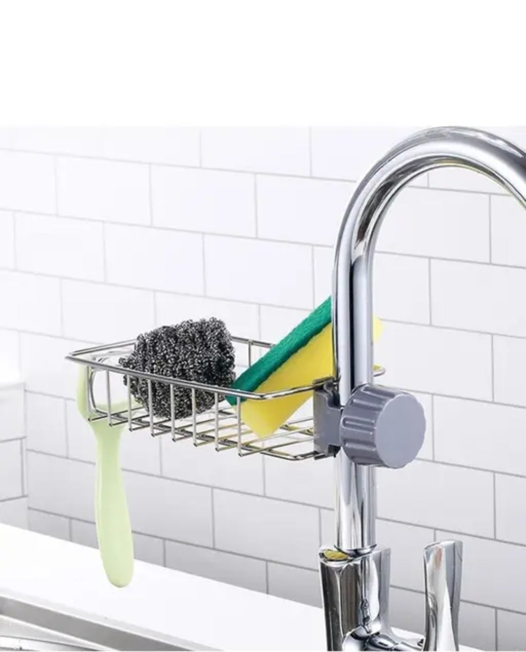 faucet-mounted sink sponge holder / kitchen sink organizer