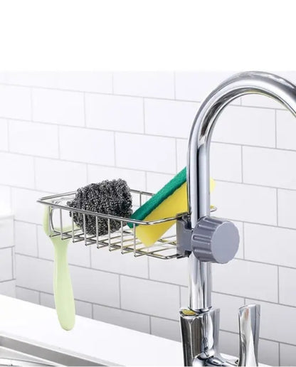 faucet-mounted sink sponge holder / kitchen sink organizer